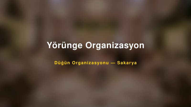 Yörünge Organizasyon — Sakarya Kır Düğünü Mekanı Rehberi