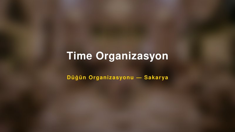 Time Organizasyon — Sakarya Kır Düğünü Mekanı Rehberi